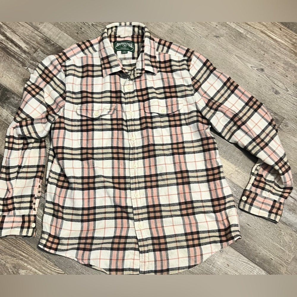 American Eagle Super Soft Flannel Plaid Button-Up Shirt ~Large